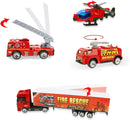 Ultimate Versatile 10 in 1 Big Carrier Truck - Complete Fire Truck Toy Set