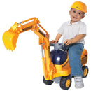 Micro Excavator Push-Along Ride On with Digger and Hard Hat