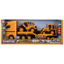 JCB Heavy Load Transporter Playset with Tractor & Backhoe Loader