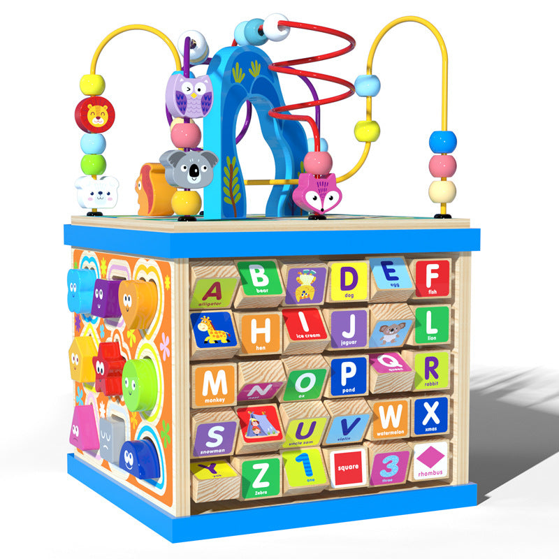 Wooden Activity Cube Educational Play Centre