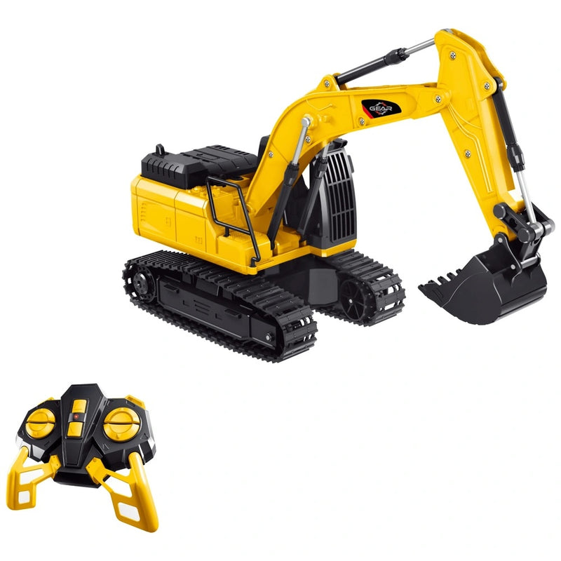 Remote Control Construction Excavator Toy 1:24 Scale with Lights, Sounds and Scoop Arm
