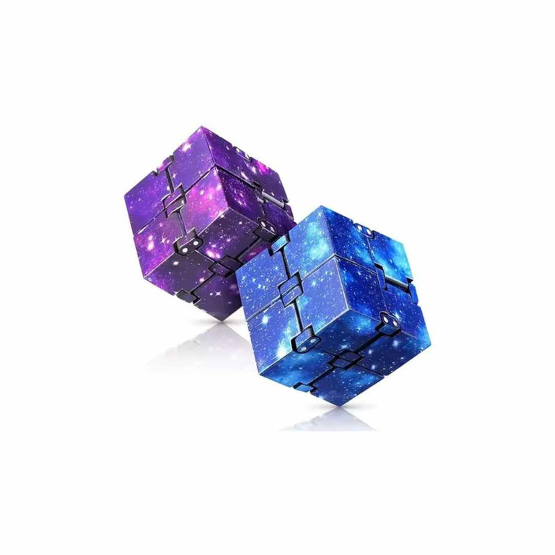 Infinity Cube Mini En PVC – Jouet Fidget De Poche – 8 X 4 X 2 Cm – Anti-Stress Pour Enfants Et Adultes – Violet Étoile
