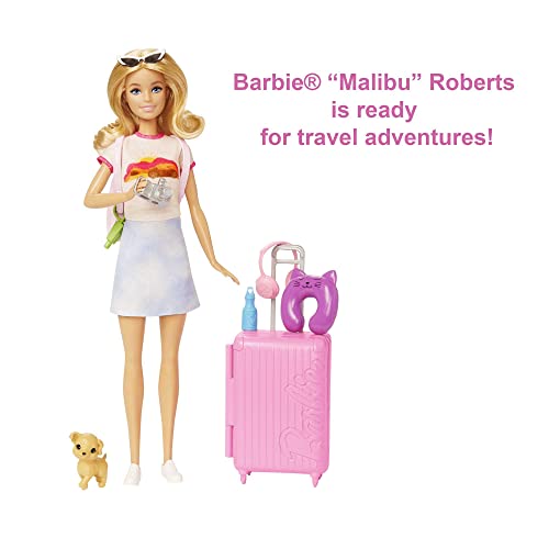 Barbie Travel Doll with Dog and Holiday Accessories Set
