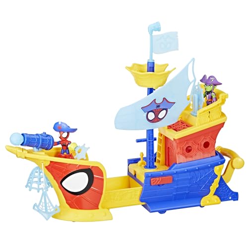 Marvel Spidey and His Amazing Friends Water-Webs Ahoy Bubble Pirate Ship Playset
