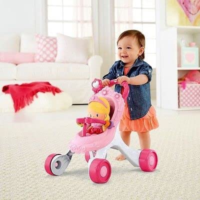 Fisher-Price Princess Stroll-Along Baby Walker and Doll Gift Set