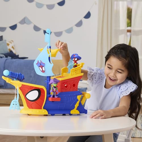 Marvel Spidey and His Amazing Friends Water-Webs Ahoy Bubble Pirate Ship Playset