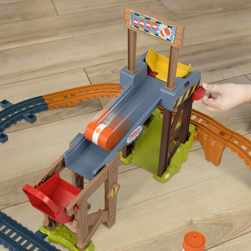 Thomas & Friends Motorized Toy Train Set Diesel’s Lift & Load Construction with Track & Cargo for Preschool Kids Ages 3+ Years, JBW20