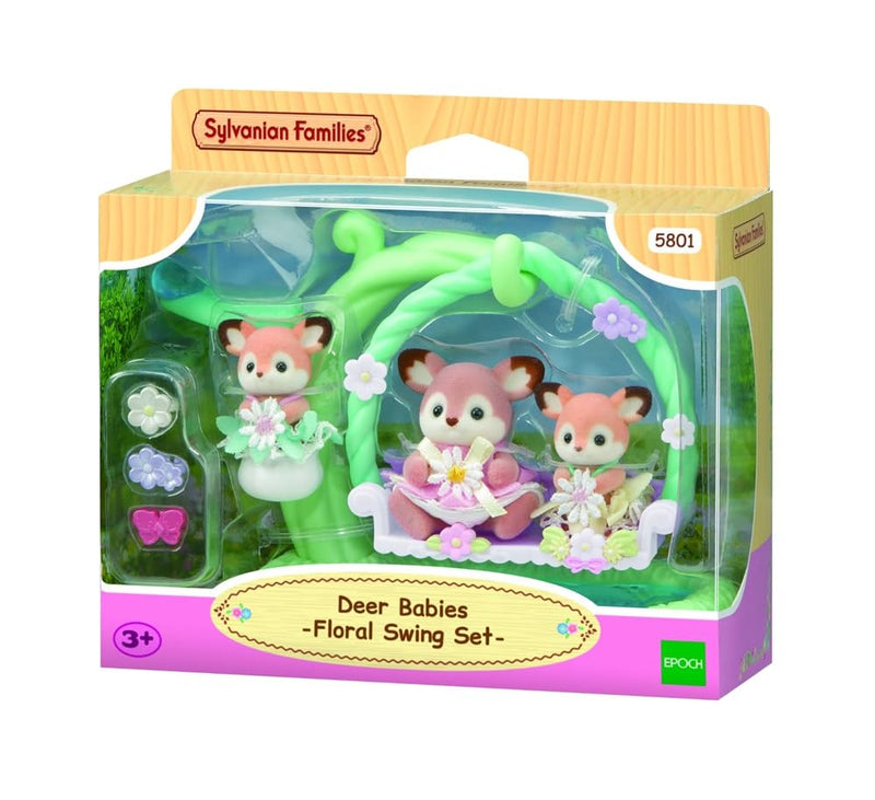 Sylvanian Families Deer Babies Floral Swing Set