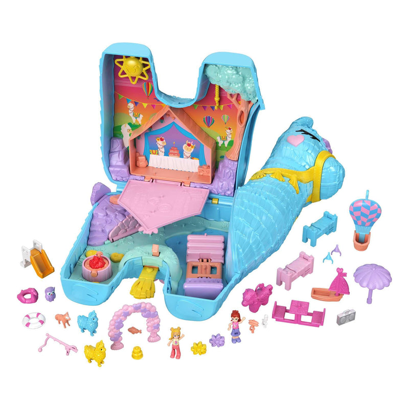 Polly Pocket Pajama Party Playset, 25 Toy Surprises, Pop and Swap Toy Accessories, 2 Polly Pocket Dolls, Toys for Ages 4 and Up, One Polly Pocket Playset, HHX74