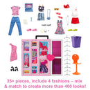 Barbie Dream Closet with Doll & Accessories with Doll and 4 Outfits