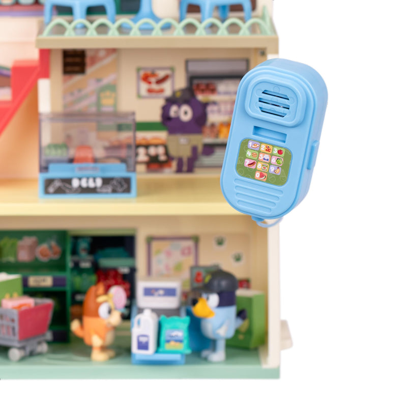 Bluey Supermarket Playset with Figures, Sounds & Working Escalator – 40cm Tall