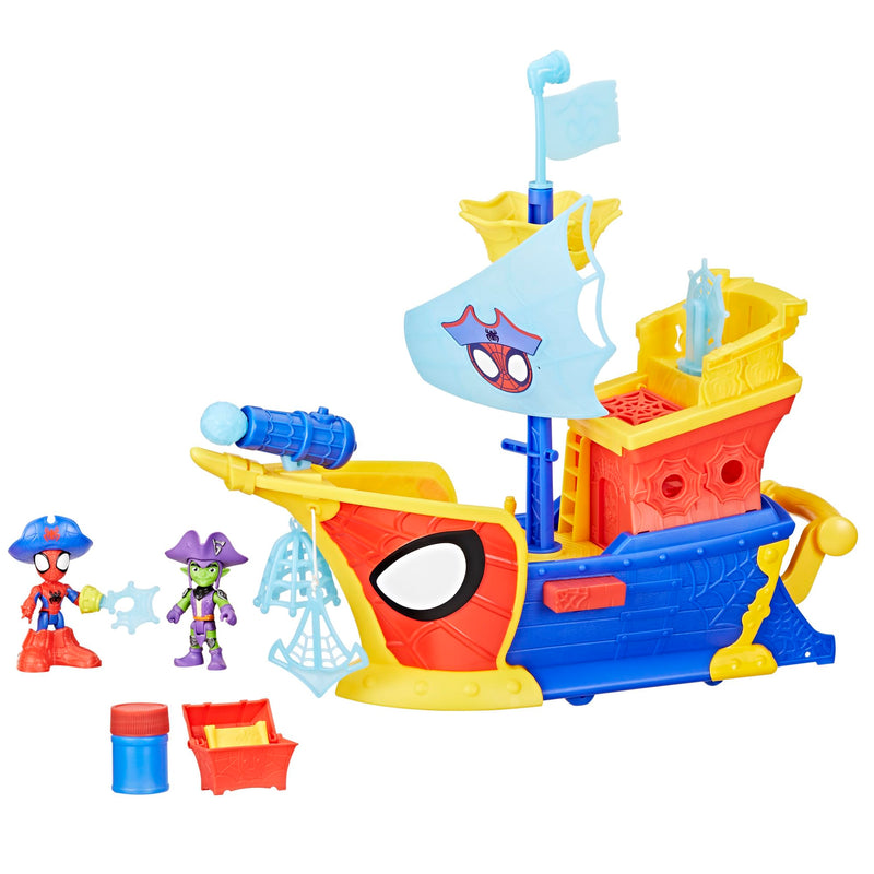 Marvel Spidey and His Amazing Friends Water-Webs Ahoy Bubble Pirate Ship Playset