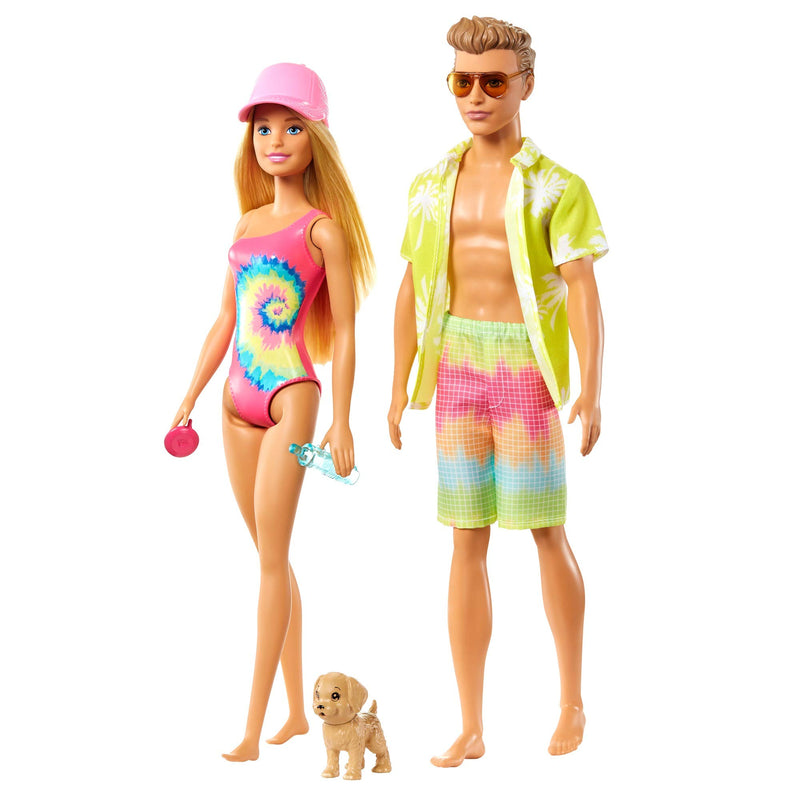Barbie GJB71 - Gift Set with Convertible, Pool with Slide, Doll and Ken Doll in Swimwear, with Fashion and Accessories, Gift for Children from 3 to 7 Years