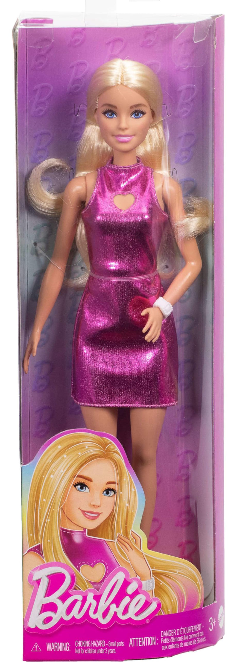 Barbie Doll Fashionistas Barbie Blonde Hair Metallic Pink Minidress 230