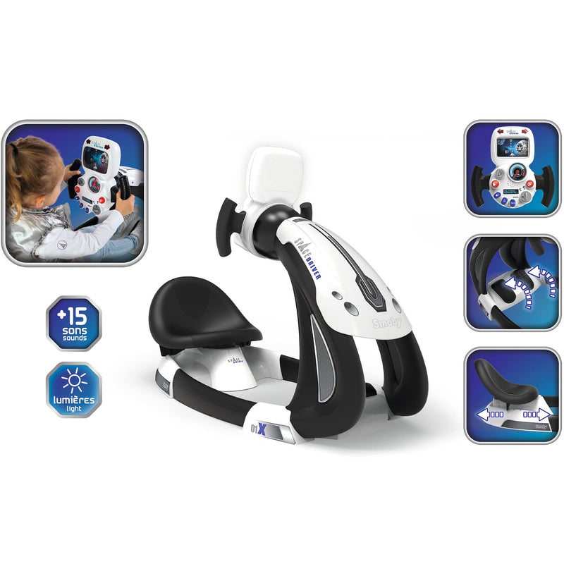 Smoby Space Driver Black – Interactive Space-Themed Driving Simulator