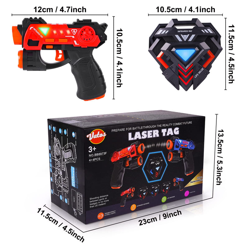 Laser Tag Guns Set - 4 Pack for 4 Players - Outdoor Game - Age 4-7 Boys Girls