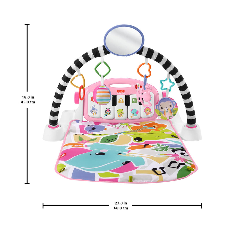 Fisher-Price Glow and Grow Kick & Play Piano Gym Pink