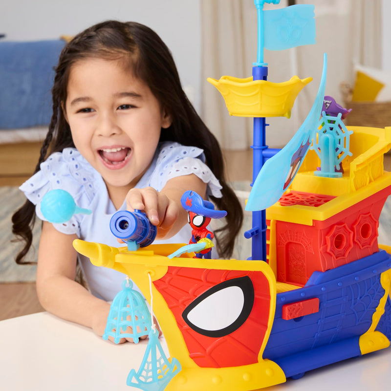 Marvel Spidey and His Amazing Friends Water-Webs Ahoy Bubble Pirate Ship Playset