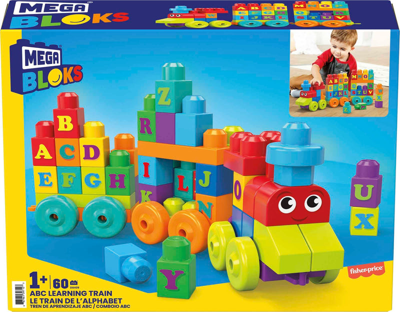 Mega Bloks 60 Piece ABC Learning Train Building Toy