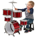 7 Piece Toy Drum Set with Stool