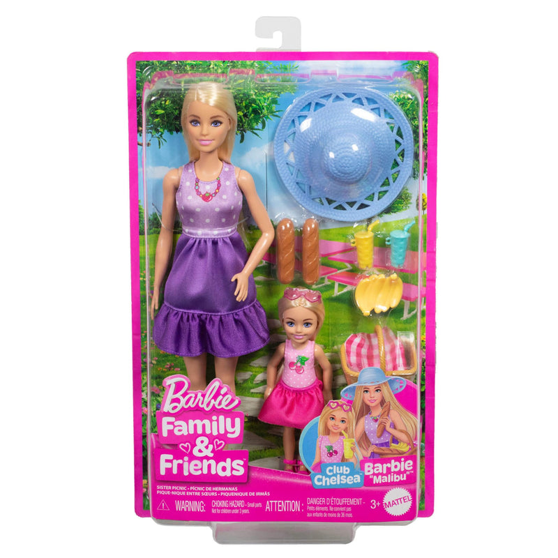 Barbie Family & Friend Malibu and Chelsea Dolls 2 Pack