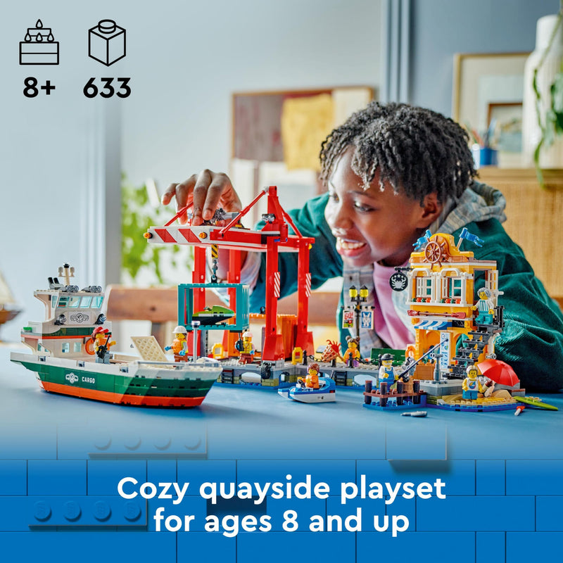 LEGO City 60422 Seaside Harbour with Cargo Ship Set