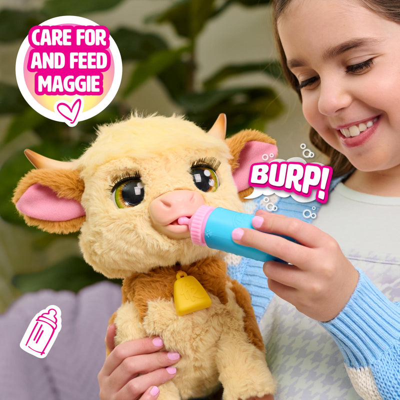 FurReal Plush Toy Interactive Pet Maggie the Feed & Follow Cow