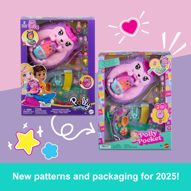 Polly Pocket Hedgehog Mom & Baby Compact Set
