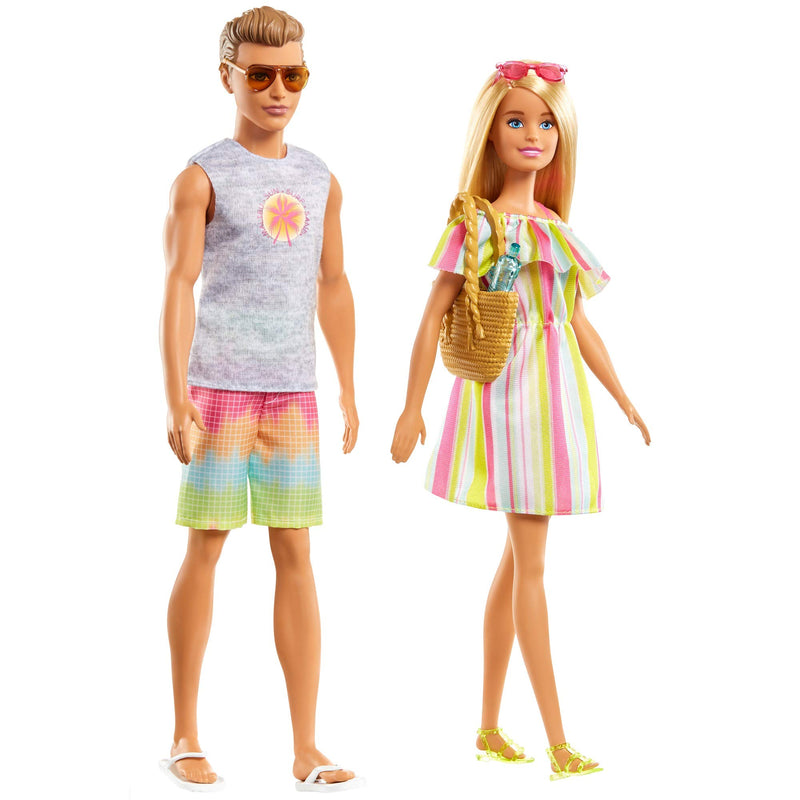 Barbie GJB71 - Gift Set with Convertible, Pool with Slide, Doll and Ken Doll in Swimwear, with Fashion and Accessories, Gift for Children from 3 to 7 Years