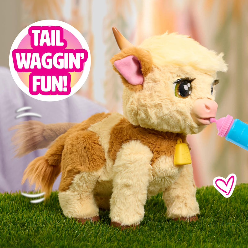 FurReal Plush Toy Interactive Pet Maggie the Feed & Follow Cow