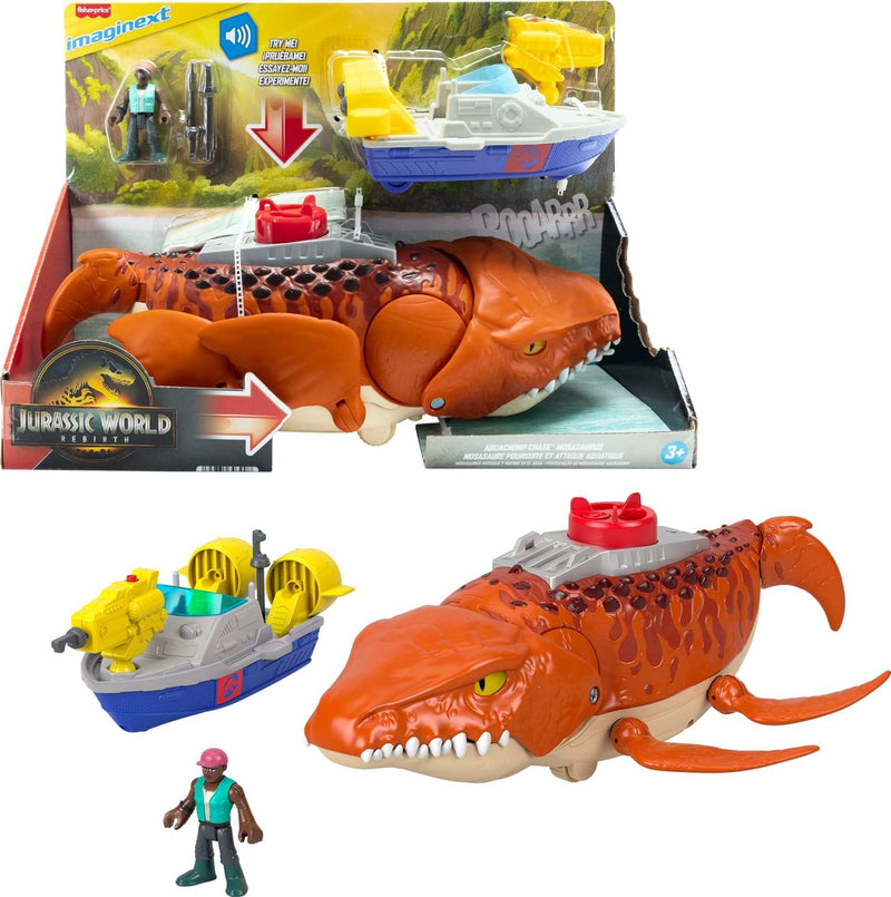 Imaginext Jurassic World Rebirth Playset Aquachomp Chase Mosasaurus