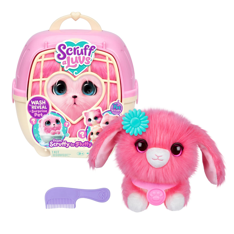 Mystery Plush Pet Scruff in Pink with Grooming Set and Surprise Reveal Assortment