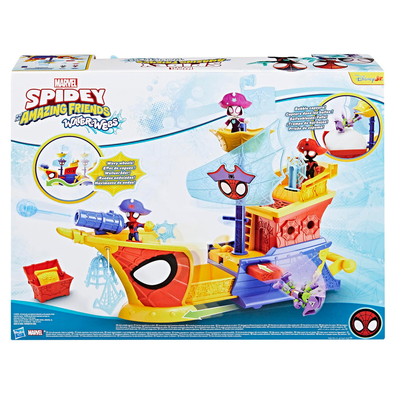 Marvel Spidey and His Amazing Friends Water-Webs Ahoy Bubble Pirate Ship Playset