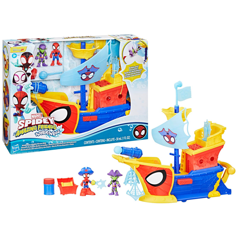 Marvel Spidey and His Amazing Friends Water-Webs Ahoy Bubble Pirate Ship Playset