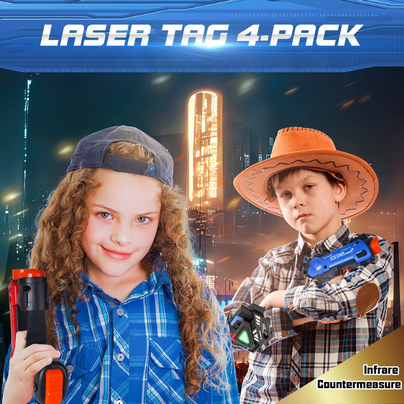 Laser Tag Guns Set - 4 Pack for 4 Players - Outdoor Game - Age 4-7 Boys Girls