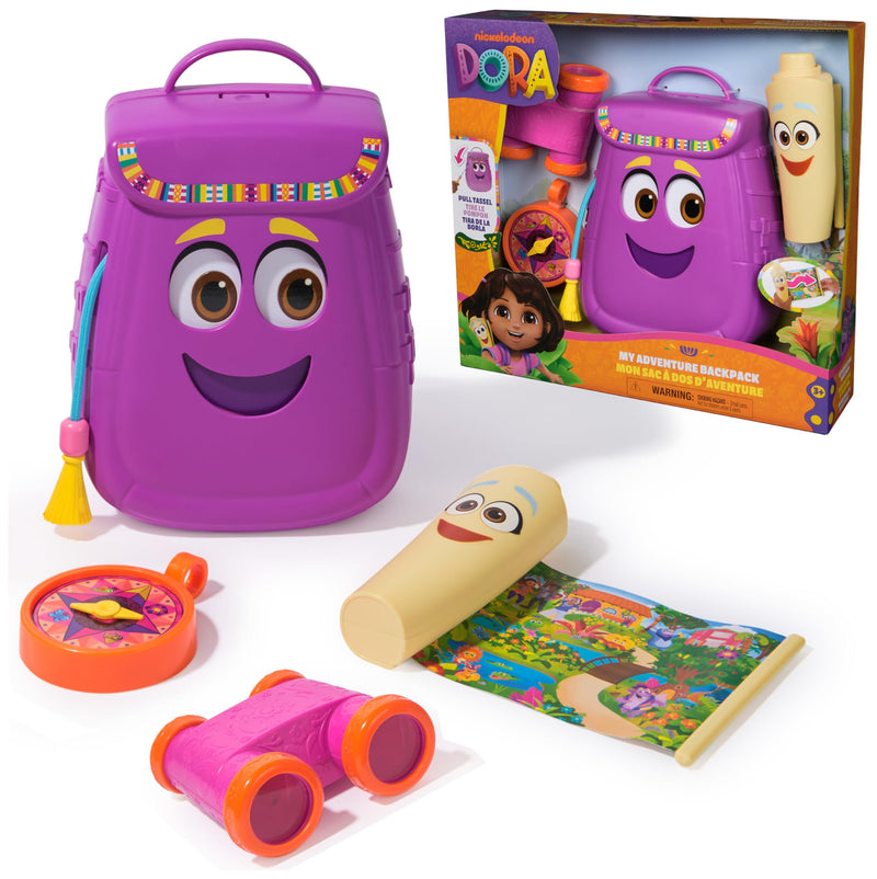 Dora My Adventure Backpack with Map, Binoculars & Compass Toy Set
