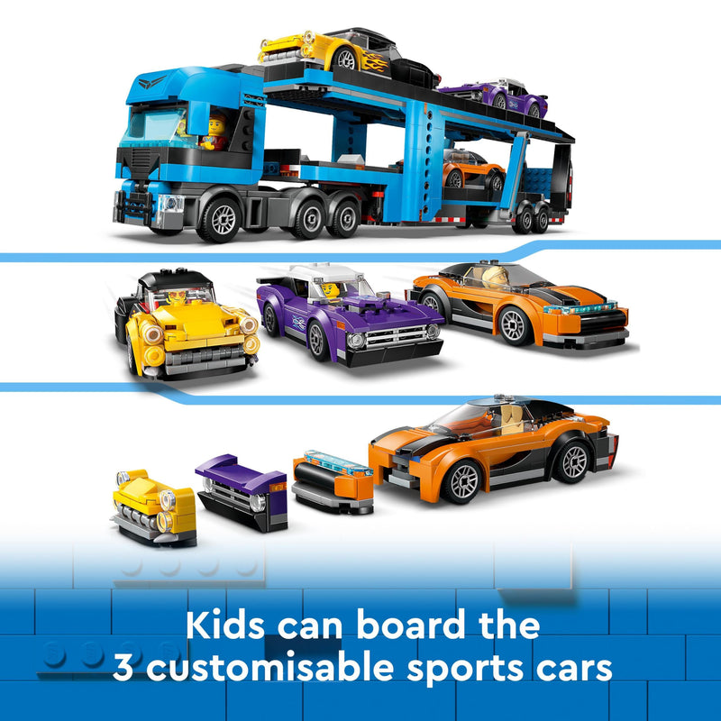 LEGO City 60408 Car Transporter Truck with Sports Cars Set