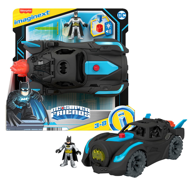 Fisher-Price Imaginext DC Super Friends Lights & Sounds Batmobile and Batman Figure