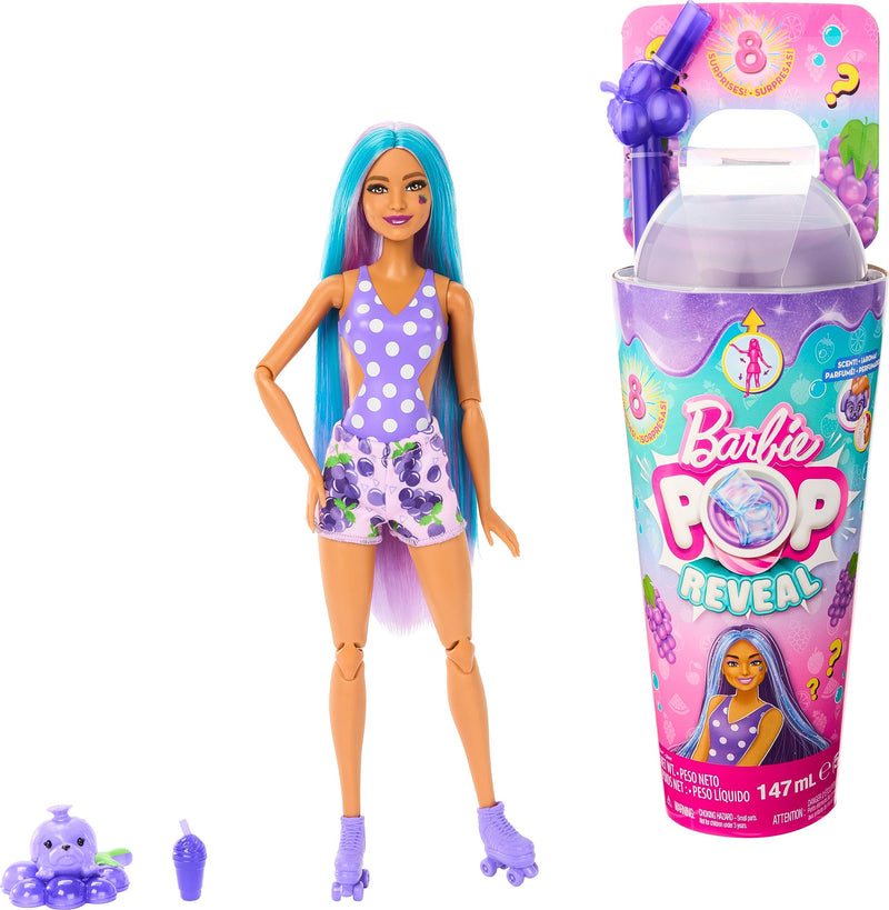 Barbie Pop Reveal Fruit Series - Grape Fizz Scented Doll & Surprises