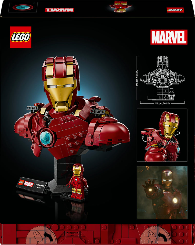 LEGO Marvel 76327 Iron Man MK4 Bust Set for Adults