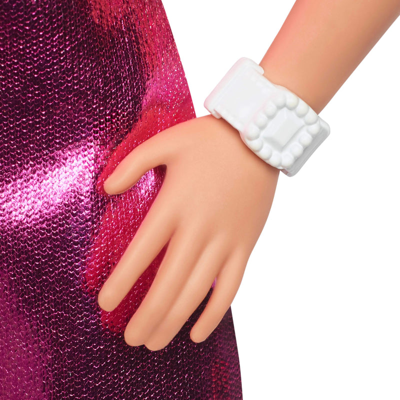 Barbie Doll Fashionistas Barbie Blonde Hair Metallic Pink Minidress 230