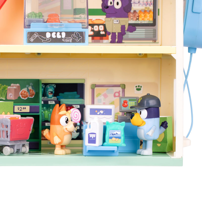 Bluey Supermarket Playset with Figures, Sounds & Working Escalator – 40cm Tall