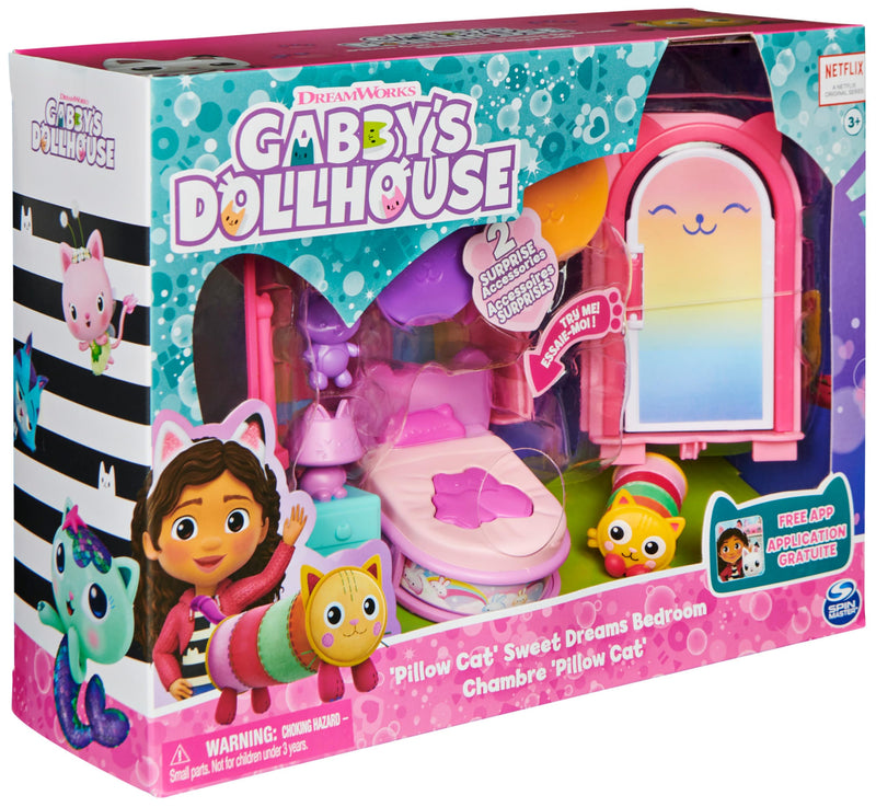 Gabby’s Dollhouse Sweet Dreams Bedroom with Cat Figure and Accessories