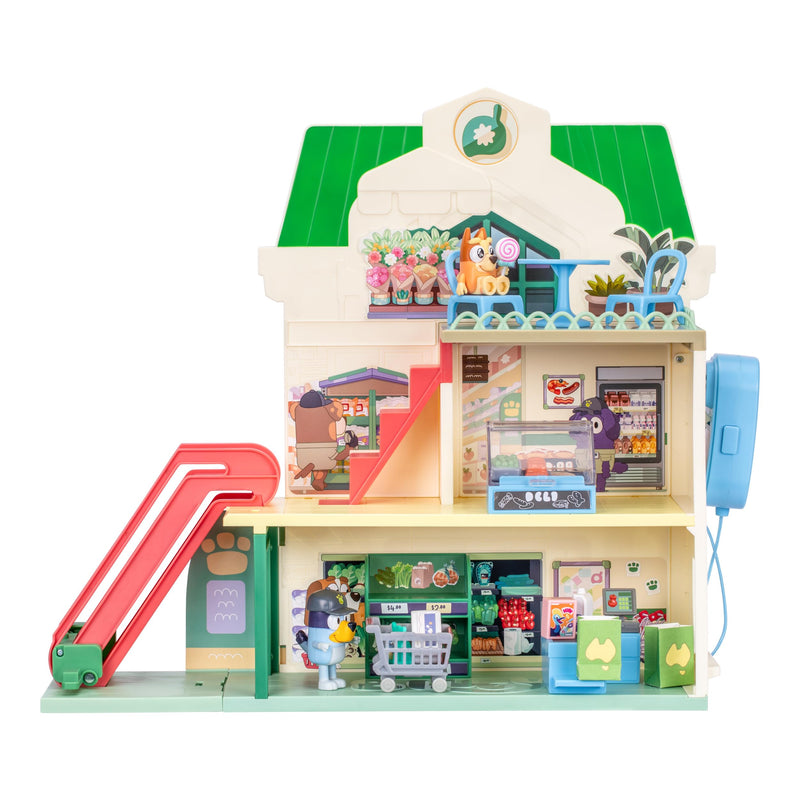 Bluey Supermarket Playset with Figures, Sounds & Working Escalator – 40cm Tall