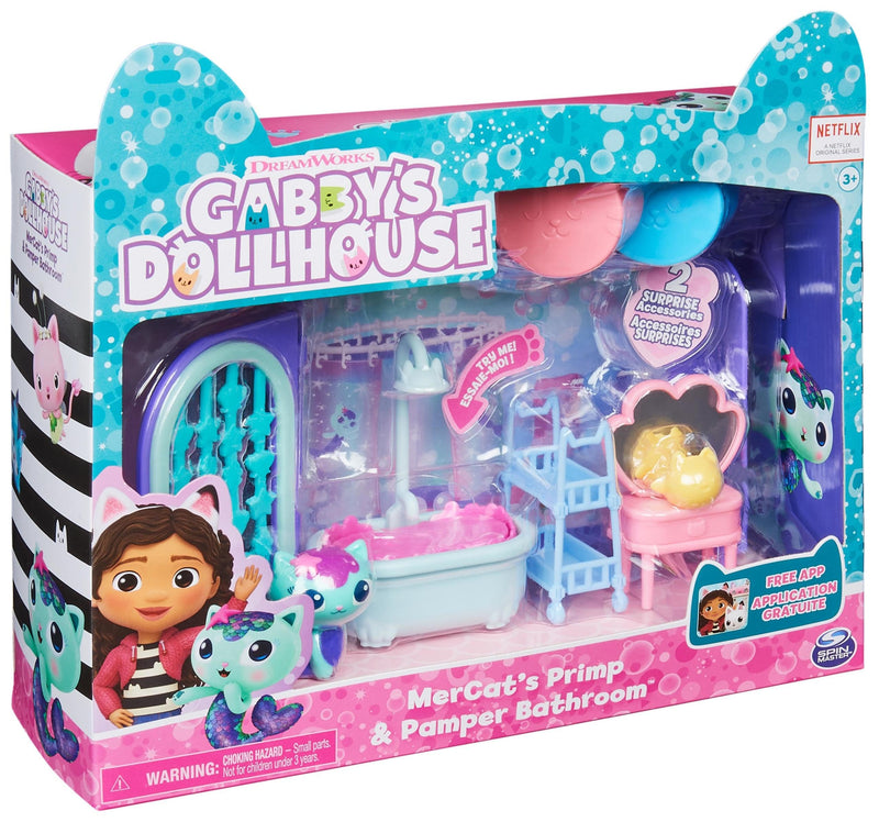 Gabby’s Dollhouse Primp and Pamper Bathroom with Figure and Accessories
