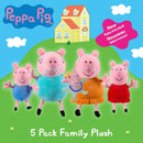 Peppa Pig 5 Pack Family Plush with Baby Evie