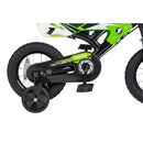 12 Inch Motocross-Style Kids Bike – Green with Race Plate & Stabilisers