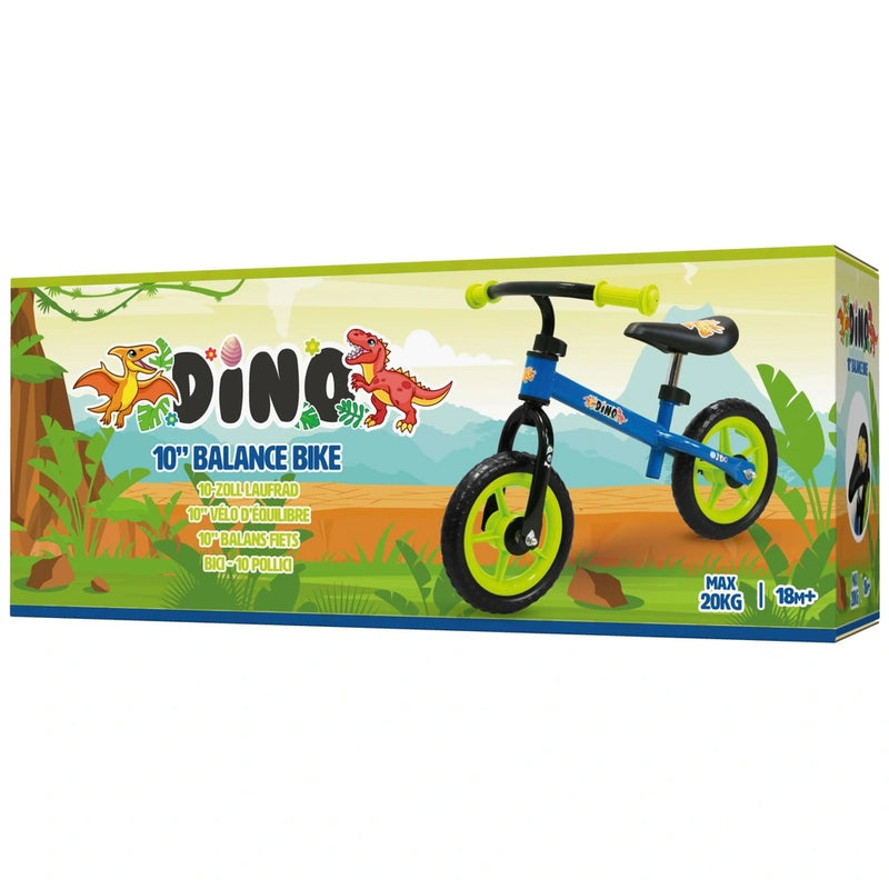 10 Inch Dinosaur Balance Bike Blue