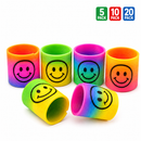 Rainbow Spring Toy 5 10 20 Pack Smiley Face Party Bag Fillers Kids Toy