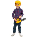 Construction Worker Toy Tool Kit with Chainsaw, Hard Hat and Safety Goggles